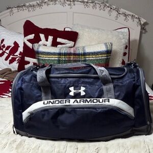 Under Armour Midnight Blue and White Duffel Bag